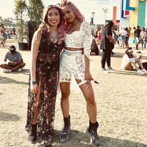 Embroidered black maxi dress